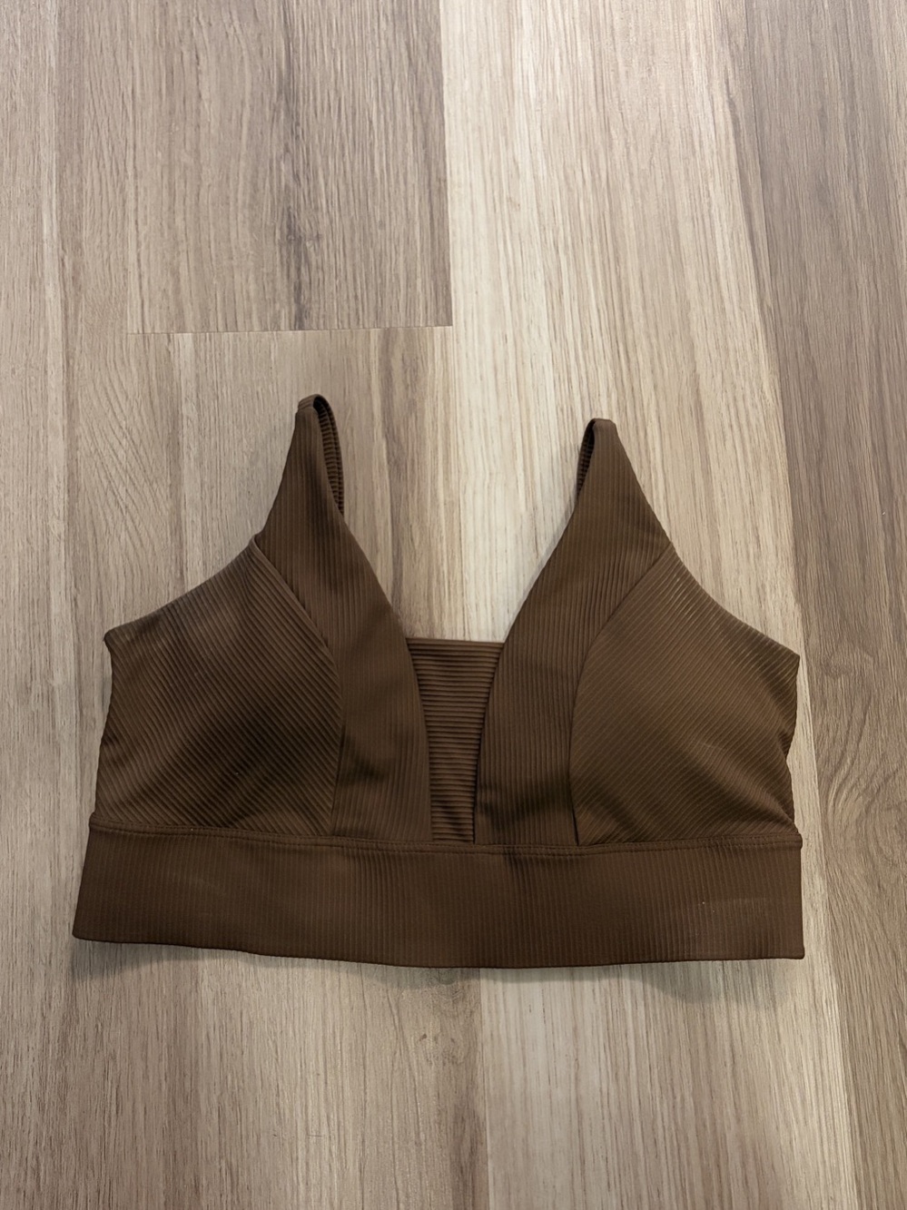 Old Navy Light Support PowerSoft Ribbed Sports Bra Brown Medium